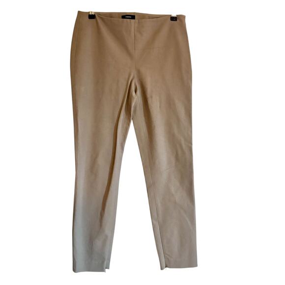 Theory Size 10 Tan Straight Leg Side Zip Trouser Pants Stretchy Classic Chinos - Picture 1 of 5